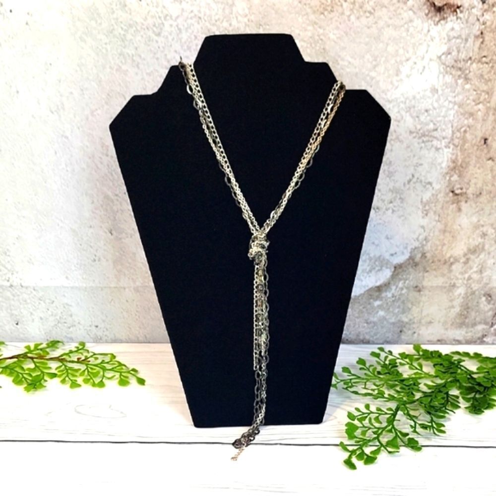 Unbranded Elegant Silver Love Knot Chain Necklace 24" Length